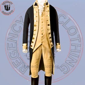 Men&#39;s 18th Century Revolutionary War Coat – George Washington Style Wool Lapel Jacket - Designed for Historical re-enactments, Cosplay