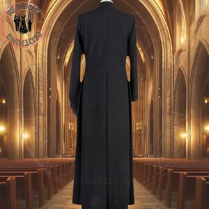 Upper Class Robe Black Roman Catholic Wool Cassock – Tailored Clergy Vestment - Also ...