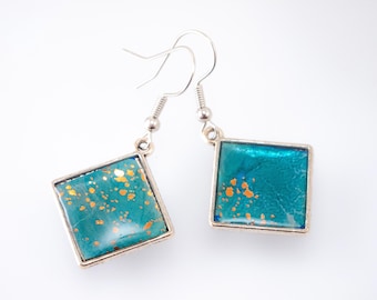 Upcycled Bath and Body Works label jewelry - At the Beach Label Earrings