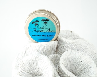 Aegean Azure - Solid Perfume – Coastal Scent Beeswax Fragrance Tin