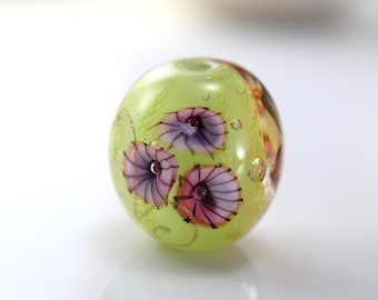 Lampwork Glass Focal Bead - Anna Miller Art Glass- Garden Bead