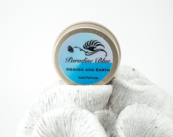 Paradise Blue - Solid Perfume – Beeswax, Jojoba Oil, Jasmine, Cedarwood Fragrance