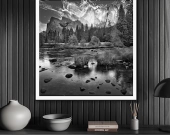 Photo Art by Anna Miller- Yosemite Valley, California- black and white photo