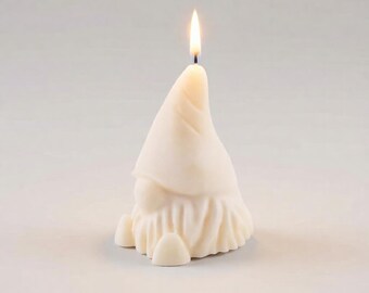 Rose Vanilla Luxury Fragrance, Gnome Shaped Candle | Soy Coconut Wax Candle | Clean-Burning