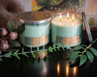 Stroll in the Woods –   3 Wick Glass Container Candle – 15 oz Wax Fill, Coconut Soy Wax