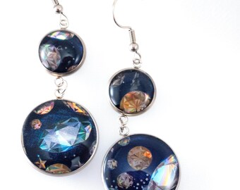 Upcycled Bath and Body Works label jewelry - Dream Bright Label Earrings