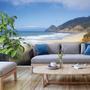 Wallpaper, self adhesive, Big Sur Coastal Beach / Peel and Stick Wallpaper/ Photo Mural