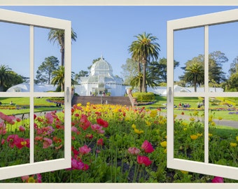 Golden Gate Park Conservatory Window View Wall Decal