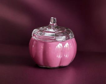 Deep Floral Scented Candle, Dark Dahlia –  1 Wick Glass Pumpkin Candle – 5 oz wax fill , Coconut Soy Wax