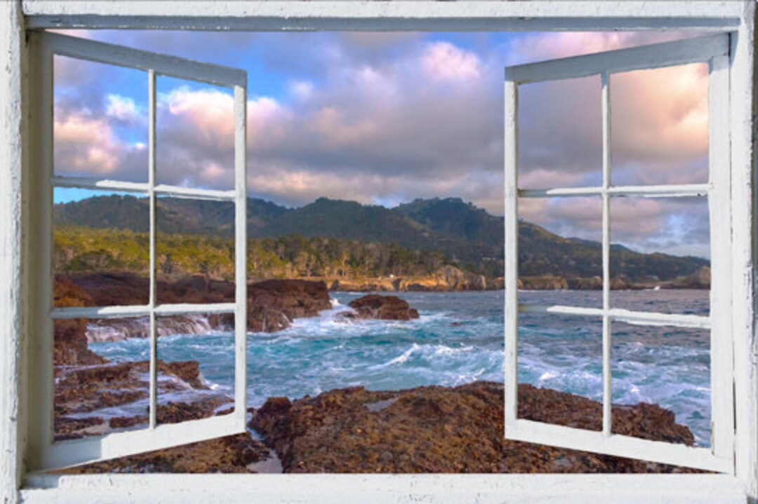Wall Mural Window, Self Adhesive, California Open Window View-4 Sizes ...