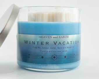 Luxury Fragrance Candle – Winter Vacation | Soy Coconut Wax Candle | Clean-Burning Fresh & Woodsy Scent