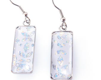 Upcycled Bath and Body Works label jewelry - Pure Wonder Label Earrings