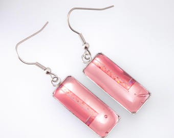 Upcycled Bath and Body Works label jewelry - Champagne Toast Label Earrings