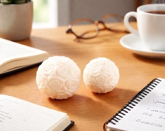 Rose Vanilla Luxury Fragrance, Shaped wax Desk Freshie Pair | Soy Coconut Wax