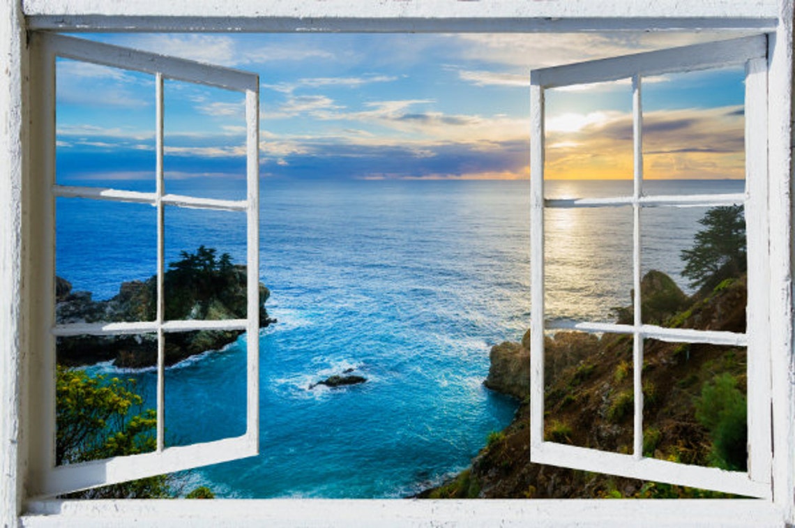 Wall Mural Window Self Adhesive California Open Window Etsy