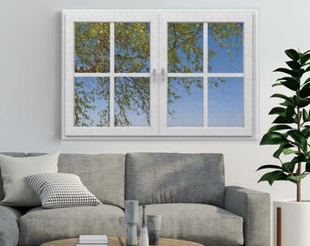 Ready to Hang Canvas Wrap - Blue Sky Window View