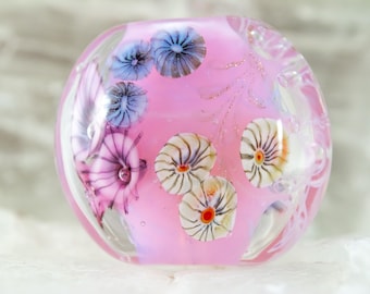 Lampwork Glass Focal Bead - Anna MIller Art Glass- Alice in Wonderland
