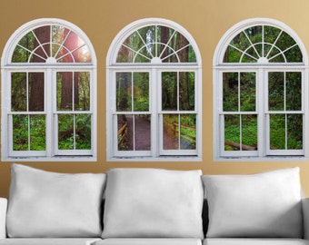 Muir Woods Window View Wall Decal, Large 3-Piece Set (24x36 each)