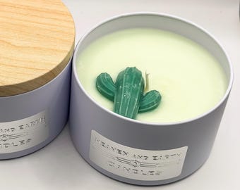 Agave, rainwater and desert blooms candle, Coconut Soy Wax, Agave andJade