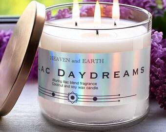 French Lilac Scented Luxury Fragrance Candle by Heaven and Earth - Lilac Daydream