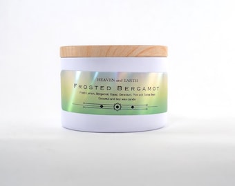 Luxury Fragrance Candle – Frosted Bergamot | Soy Coconut Wax Candle | Clean-Burning Citrus & Patchouli Scent