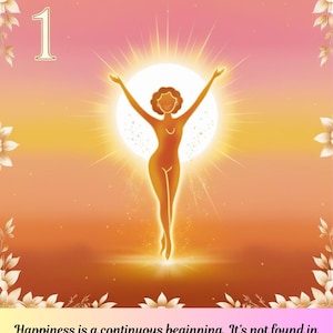 Cartas del Oráculo de la Felicidad para Energía Positiva, Crecimiento Espiritual, Amor Propio, Afirmaciones, Atención Plena, Baraja Inspiradora, Motivacional