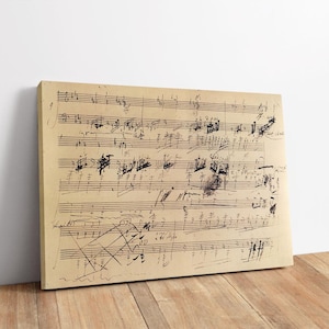 Impresión de partitura original manuscrita de la Sonata Claro de luna de Ludwig van Beethoven, póster, música clásica, nota manuscrita de Beethoven, Sonata Claro de luna