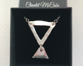 Ready-made "Two Triangles" necklace with fine silver pendant and sterling silver chain - Perth, Western Australia (20)