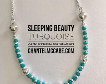 Sleeping Beauty turquoise and sterling silver necklace, Perth Western Australia