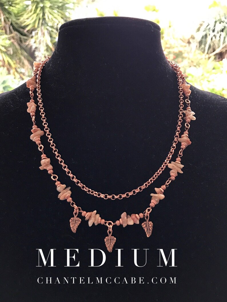 Wear me three ways Adjustable length sunstone and copper necklace, Perth Western Australia image 2