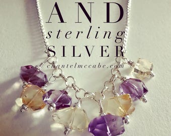 Ametrine and sterling silver necklace, Perth Western Australia