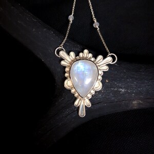 Ornate Rainbow Moonstone Necklace
