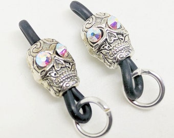 Teschio Occhiali Portacatena Grippers, Porta occhiali Collana Loop parti, Cinghia occhiali da lettura, fornitura di perline