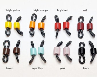 Portaocchiali per gli occhi - 2 coppia - è il colore - tubo e connettori loop di gomma per catene di occhiali o auricolari