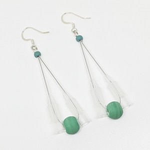 Green Pipette Tip Earrings - fun science lab inspired jewelry gifts for chemists, chemistry majors & mad scientists