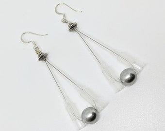 Silver Pipette Tip Earrings - fun science lab inspired jewelry gifts for chemists, chemistry majors & mad scientists