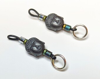 Zen - Pinza per occhiali Buddha, volto calmante del Buddha su anello in gomma, porta occhiali da lettura - 1 paio