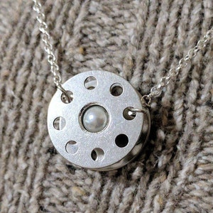 Vintage Bobbin and Pearl Necklace