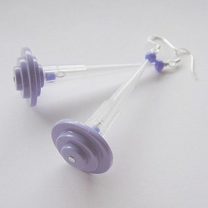 Periwinkle Purple Pipette Tip Earrings - Fun Chemistry Inspired Jewelry