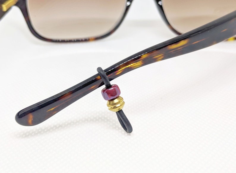 Wine Cranberry Red Gold Iris Eyeglasses Chain Grippers Reading Glasses Strap Eyeglass Holder Loop Necklace Parts Beading Supply 2 pairs
