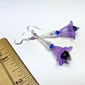Purple and Blue Pipette Tip Flower Earrings Fun Jewelry for Scientists image 2