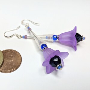 Purple and Blue Pipette Tip Flower Earrings Fun Jewelry for Scientists image 3