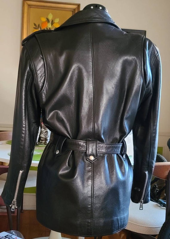 Vintage Womens Leather Motorcycle Jacket Punk Roc… - image 6