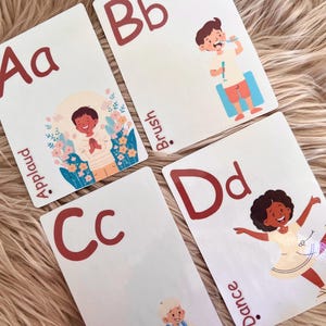 ABC flashcards Alphabet cards for preschool abc activities for kids movement cards for toddler homeschool gift for preschooler
