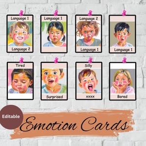 Cartes d'émotions pour enfants, cartes de sentiments Montessori pour tout-petits et enfants d'âge préscolaire, vraies photos, cartes d'émotions, cadeau pour enfants, coin calme, modifiable