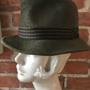 1940s German Lembert Olive Felted Fur Fedora image 4