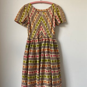 1960s Cotton Gylph Print Dress image 3