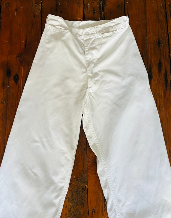 Genuine U.S. Navy White Cotton Sailor Pants/Inspe… - image 3