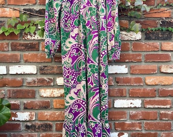 1960s Mod Maxi Jersey Dress