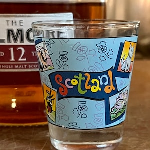 Vintage Schottland Souvenir Schnapsglas